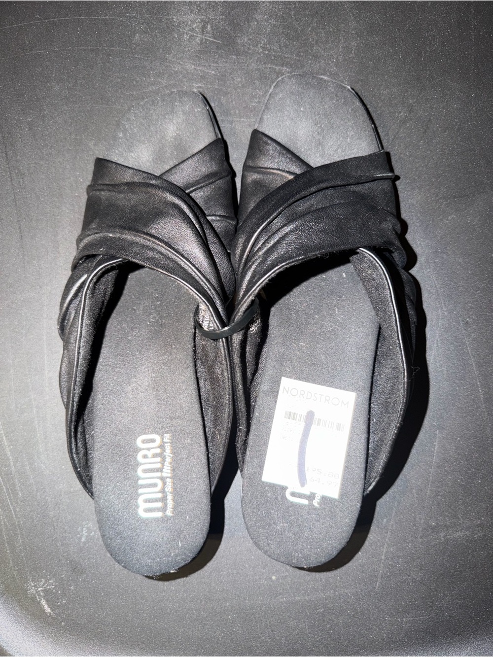 Munro Black Knotted Slip-On Mules